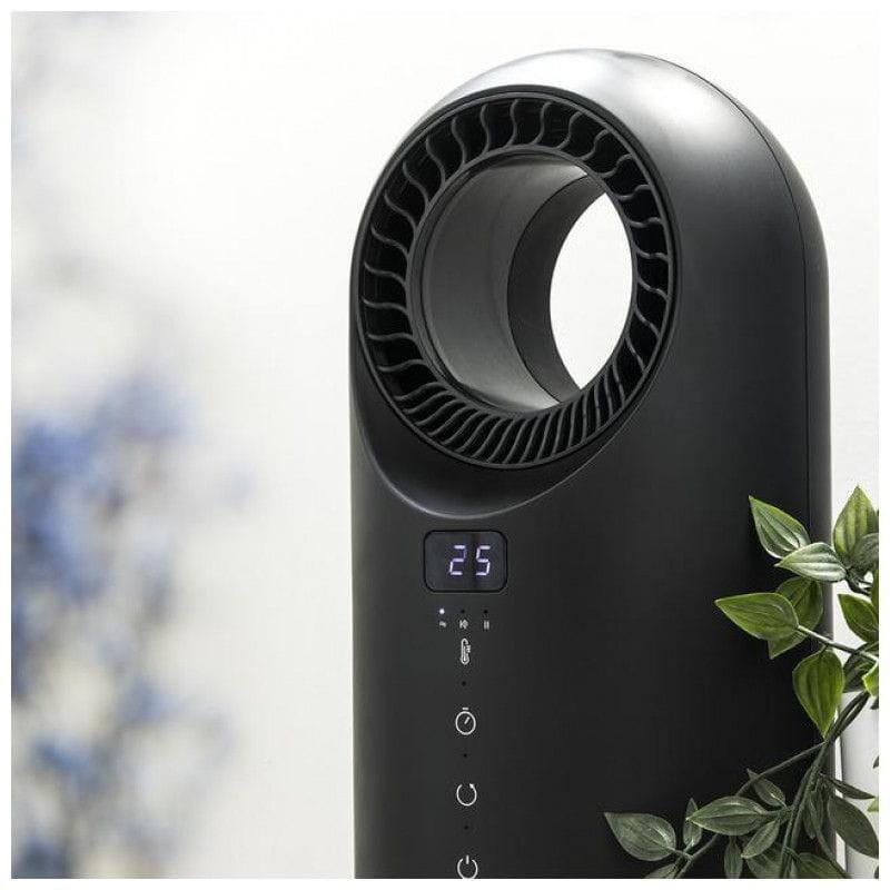 Detalhe do painel tátil do aquecedor Cecotec ReadyWarm 8400 Bladeless 1500 preto