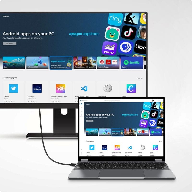 Chuwi FreeBook Flip 360º Intel Core i3-1215U/12GB/512GB/W11 Cinzento - 13.5 Portátil ligado a um ecrã