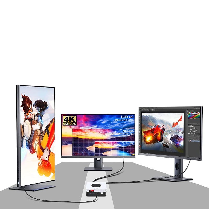 Chuwi LarkBox X Intel N100/12GB/512GB SSD/W11 Blanco - Mini PC - 3 pantallas