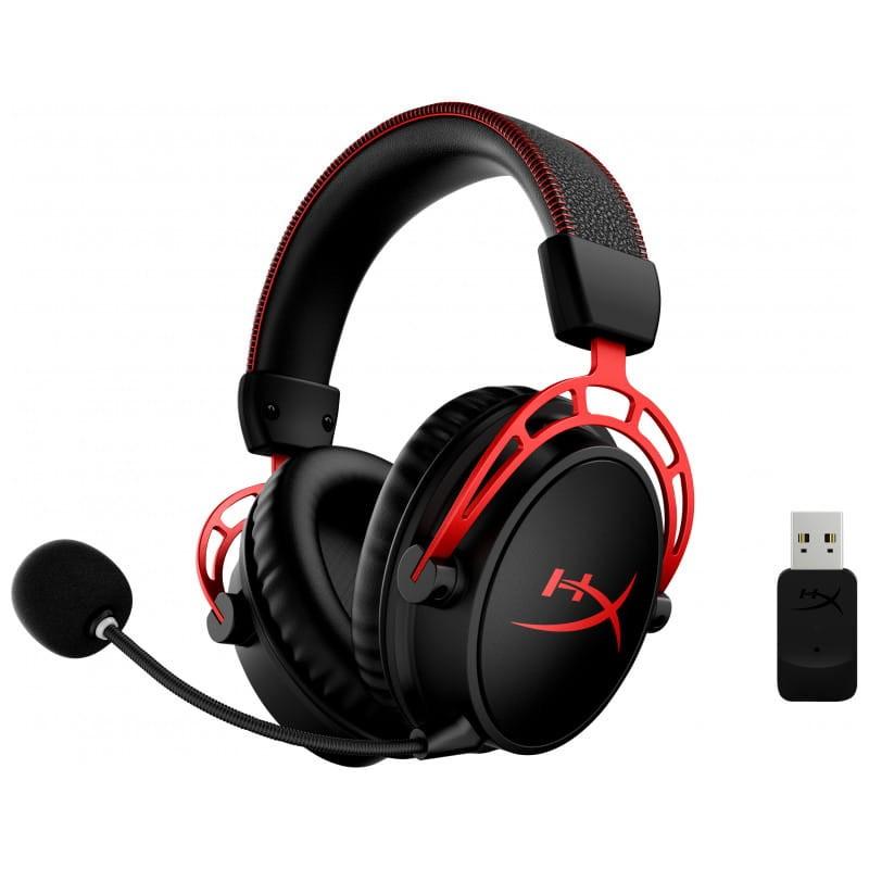 HyperX Cloud Alpha Black and Red - Auscultadores para jogos sem fios com USB