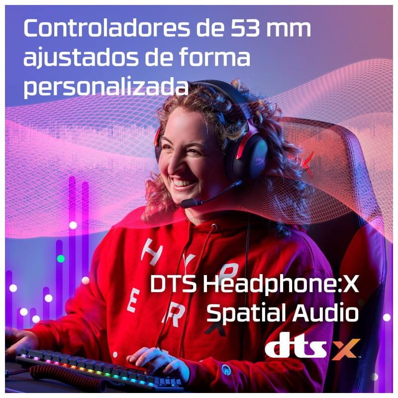 HyperX Cloud III Noir et rouge - Casque de jeu avec haut-parleurs de 53 mm