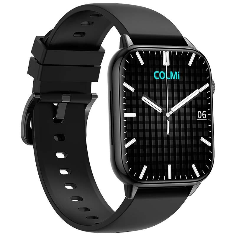 vista frontal e lateral do Colmi C61 Smart Watch Preto