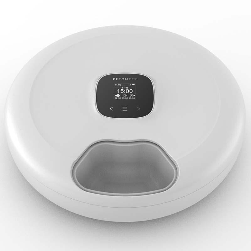 vista frontal y superior del Comedero Automático Petoneer NutriSpin