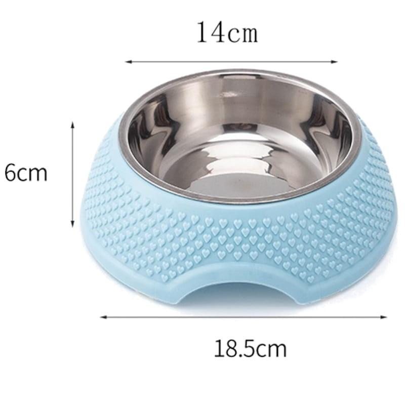 Mangeoire pour Animaux de Compagnie en Acier Inoxydable Bleu - Dimensions