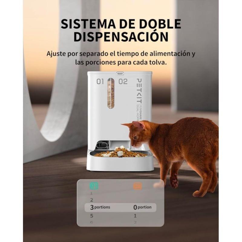 Comedero inteligente PETKIT Yumshare Dual-Hooper Blanco con doble dispensación
