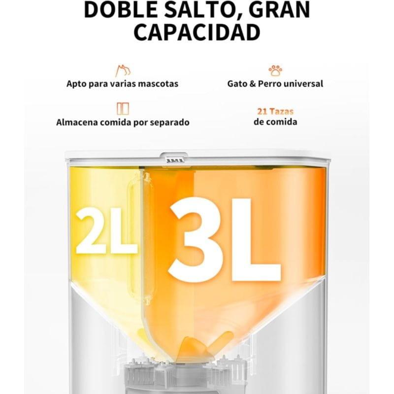 Comedero inteligente PETKIT Yumshare Dual-Hooper Blanco con capacidad de 3 litros
