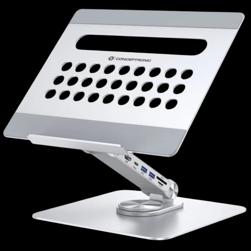 Conceptronic DONN27G Plata - Soporte para ordenador portátil