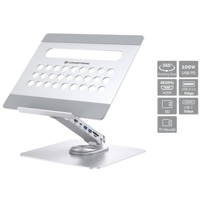 Conceptronic DONN27G Plata - Soporte para ordenador portátil Caracteristicas
