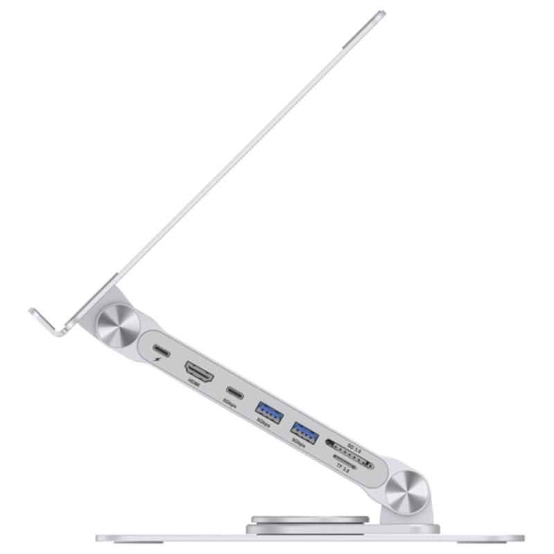 Conceptronic DONN27G Plata - Soporte para ordenador portátil vista lateral izquierda