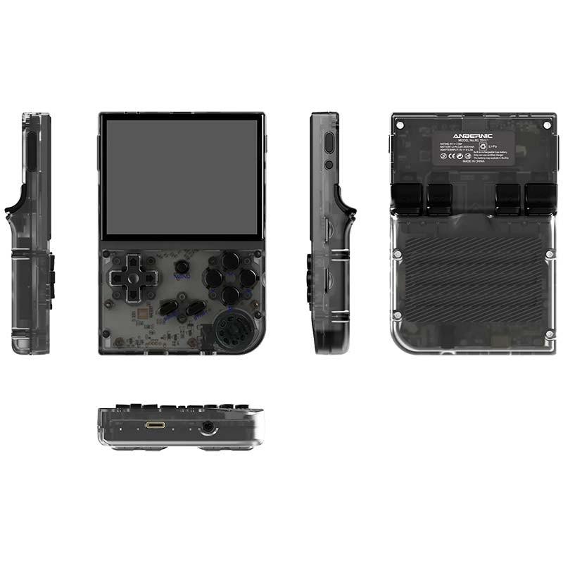 vista detallada de la Consola Retro Portátil Anbernic RG35XX 2024 64GB Negro transparente