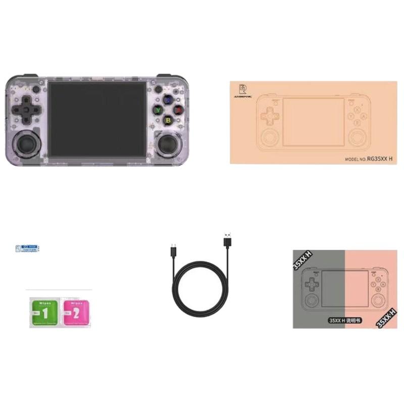 Consola portátil Anbernic RG35XX H 64GB Purpura Contenido de la Caja