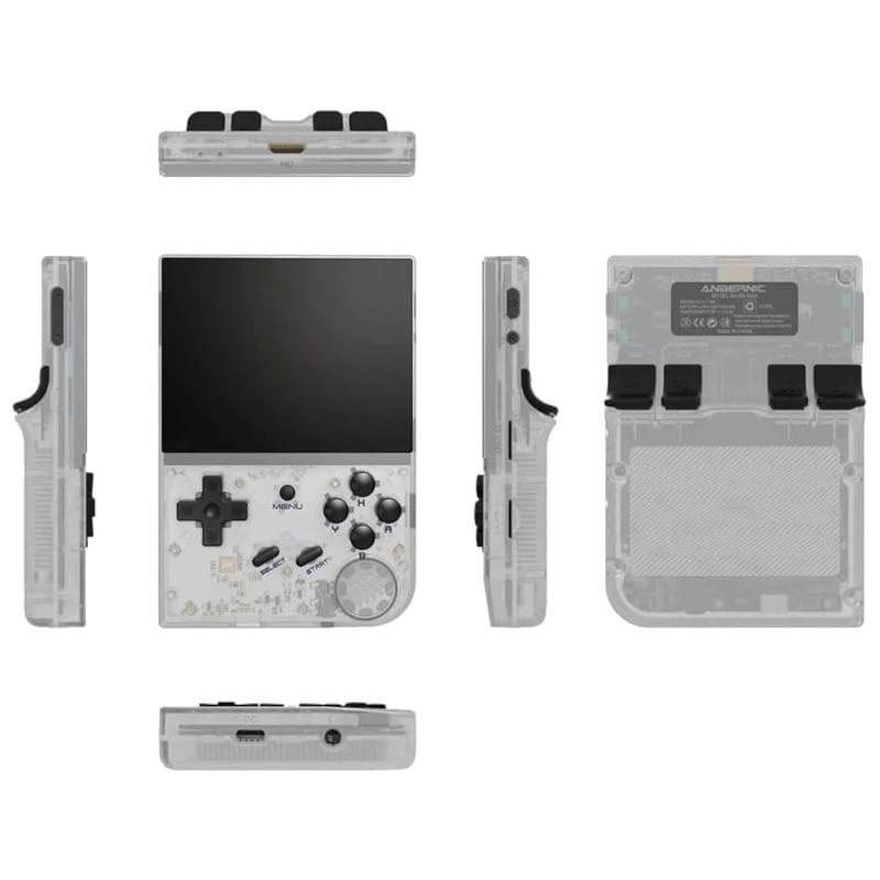 Consola Retro Portátil Anbernic RG35XX 64GB Blanco Transparente - Lados