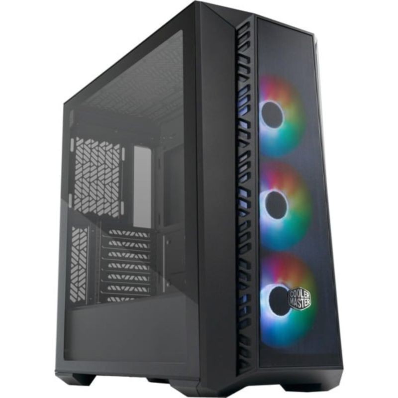 Perspectiva de la Midi Tower Cooler Master MasterBox 520 Mesh Negro