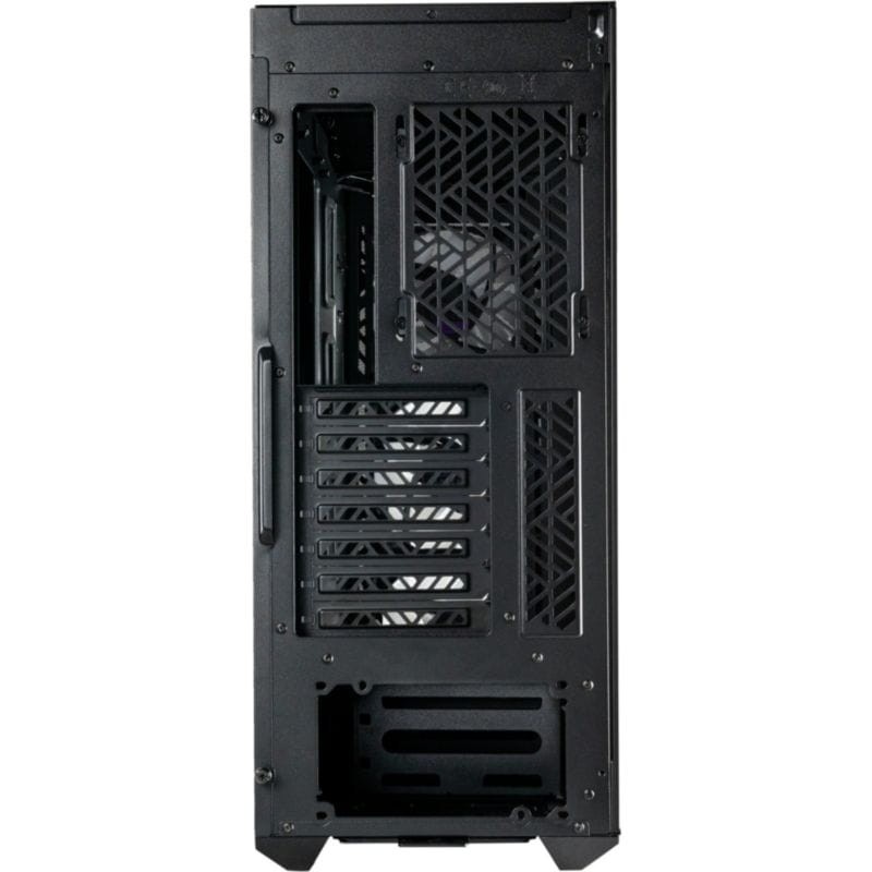 Vista frontal trasera de la Midi Tower Cooler Master MasterBox 520 Mesh Negro