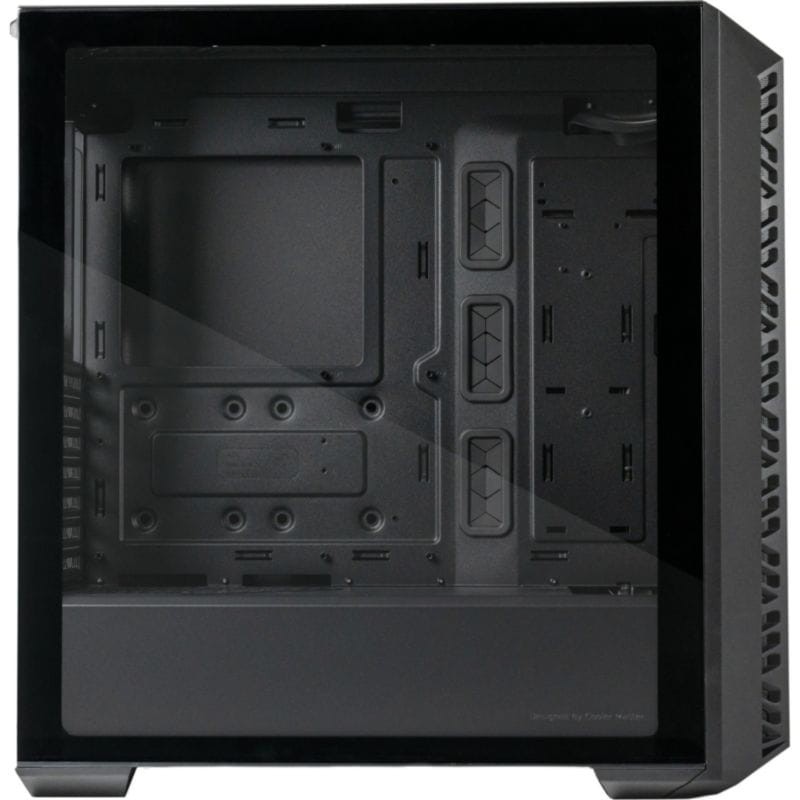Vista lateral con panel translúcido de la Midi Tower Cooler Master MasterBox 520 Mesh Negro