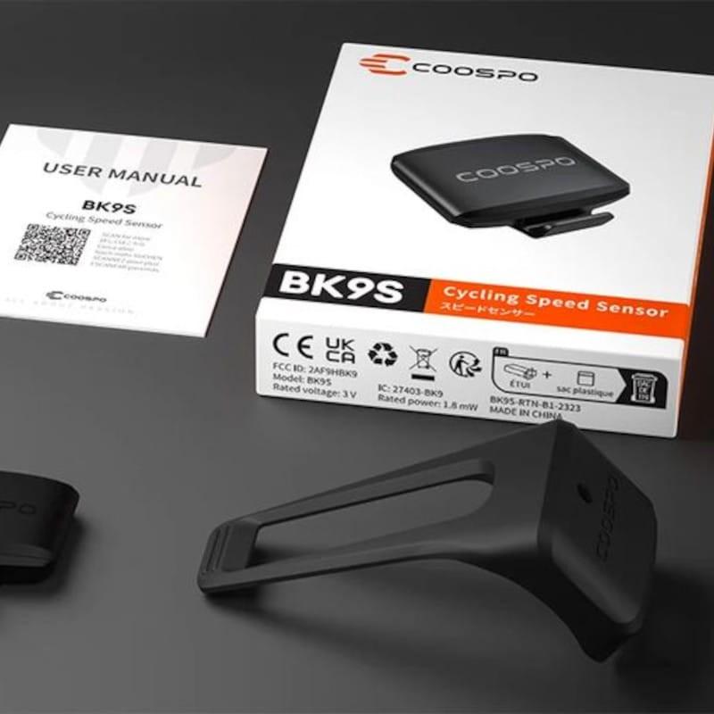 Contenido de la caja de Coospo BK9S Bluetooth/ANT+ Negro - Sensor de velocidad
