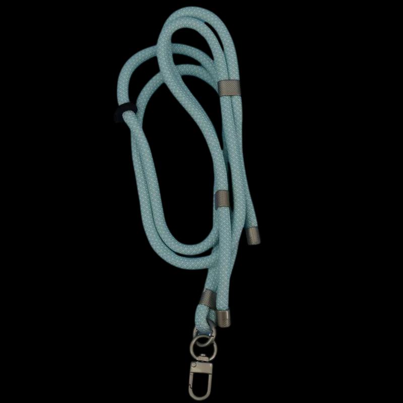 Cordon pour Téléphone Portable Bleu Clair et Blanc - Universel avec Carte pour Toutes les Coques