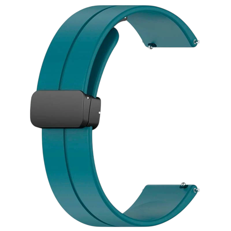 Bracelet en silicone bleu avec fermoir magnétique universel de 22 mm pour smartwatch