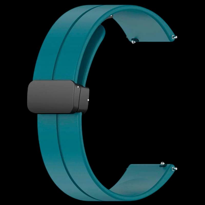 Correa de silicona azul con cierre magnético universal de 22mm para smartwatch