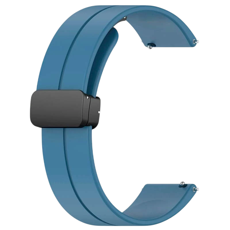 Correa de silicona azul marino con cierre magnético universal de 22mm para smartwatch