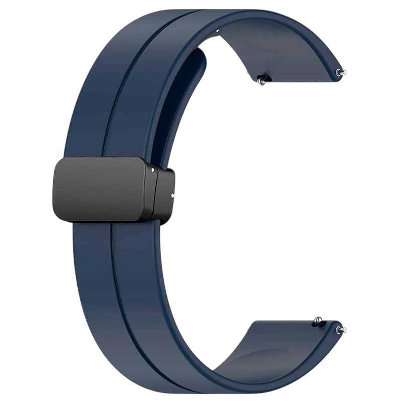 Correa de silicona azul oscuro con cierre magnético universal de 22mm para smartwatch