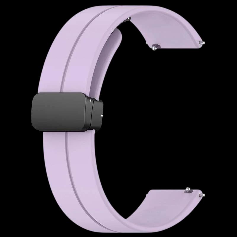 Bracelet en silicone pourpre avec fermoir magnétique universel de 22 mm pour smartwatch