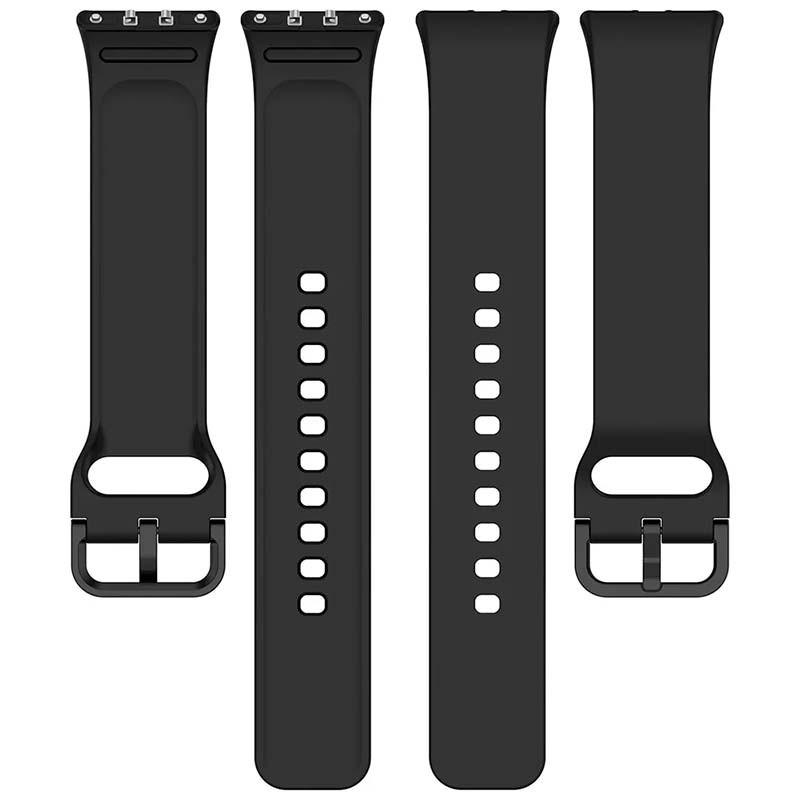 vista frontal y trasera de la Correa de silicona negra para Samsung Galaxy Fit 3