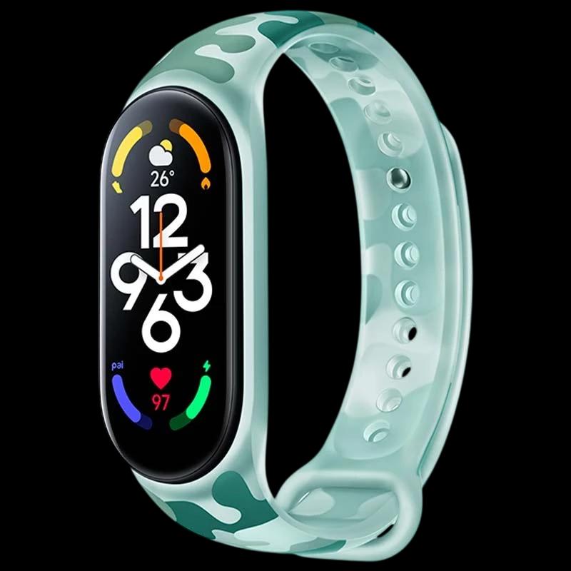 Bracelet Camouflage Original Xiaomi Smart Band 7 Vert