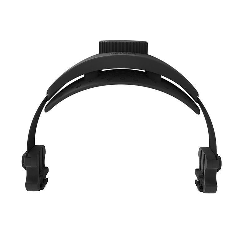 Courroie noire ajustable pour casque VR avec molette de serrage, coussinet antidérapant et attaches latérales robustes, compatible Meta Quest et Pico