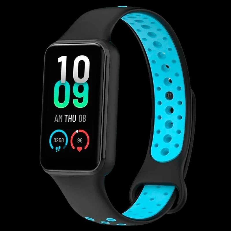 Pulseira Dual Color para Xiaomi Smart Band 8 Active Preto+Azul