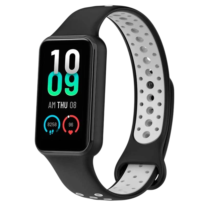 Pulseira Dual Color para Xiaomi Smart Band 8 Active Preto+Cinzento