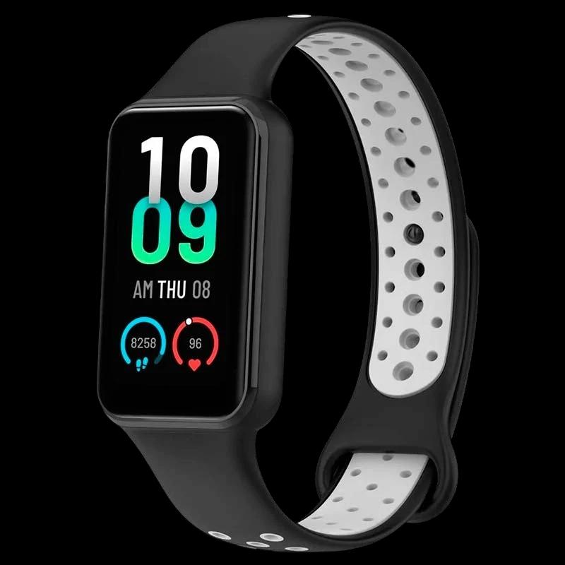 Pulseira Dual Color para Xiaomi Smart Band 8 Active Preto+Cinzento