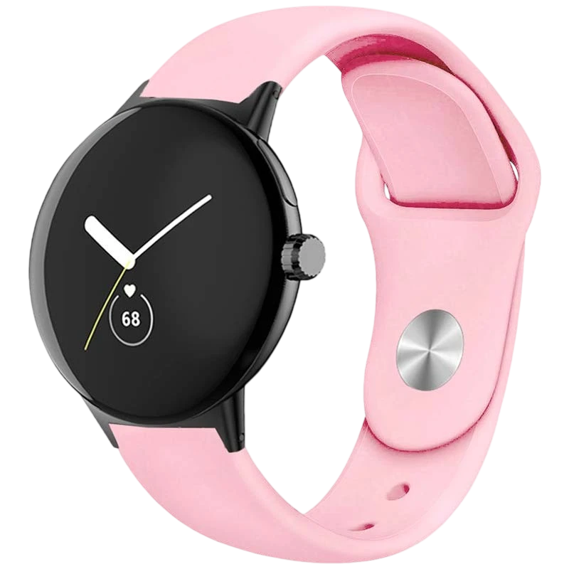 Correa Universal Elegance Silicona 20mm Rosa para Smartwatch Xiaomi/Amazfit/Samsung/Huawei/Realme/Ticwatch