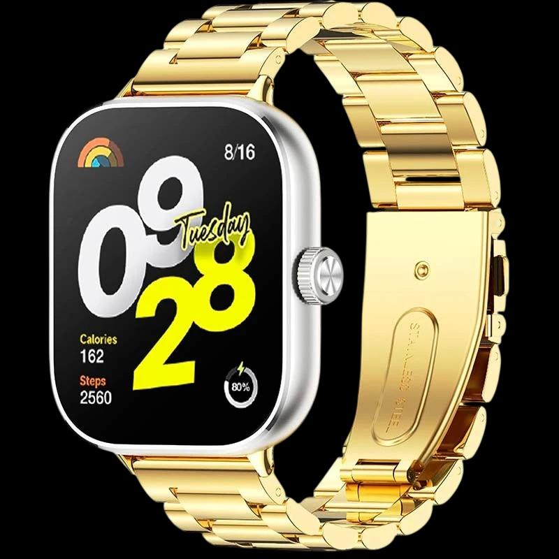 Pulseira Metal Elos Xiaomi Mi Smart Band 9 Pro / Band 8 Pro / Redmi Watch 4 / Redmi Watch 5 Dourado