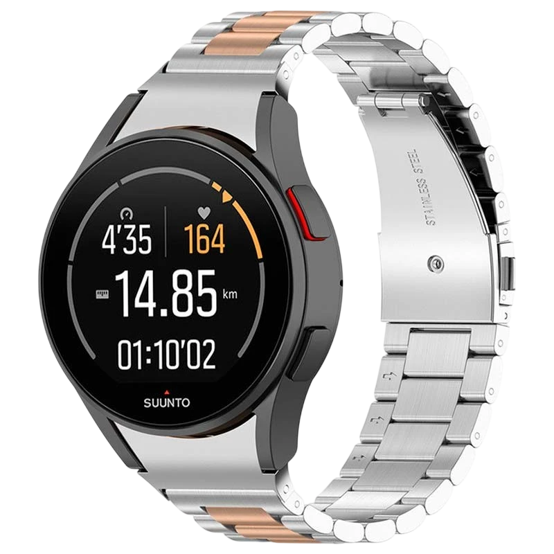 Correa metálica de eslabones plata y dorado rosa para Samsung Galaxy Watch