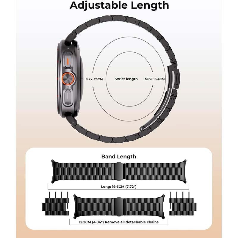 Correa Metal Eslabones Samsung Galaxy Watch Ultra Negro - dimensiones