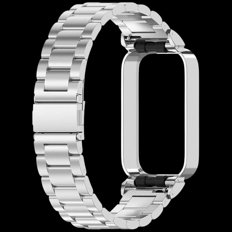 Pulseira Metal Elos Xiaomi Mi Smart Band 9 Active / Redmi Smart Band 3 Prateado