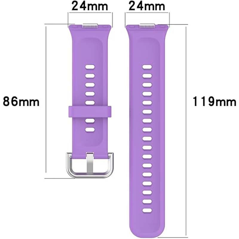 dimensões da Pulseira de silicone azul escuro para Huawei Watch Fit 3