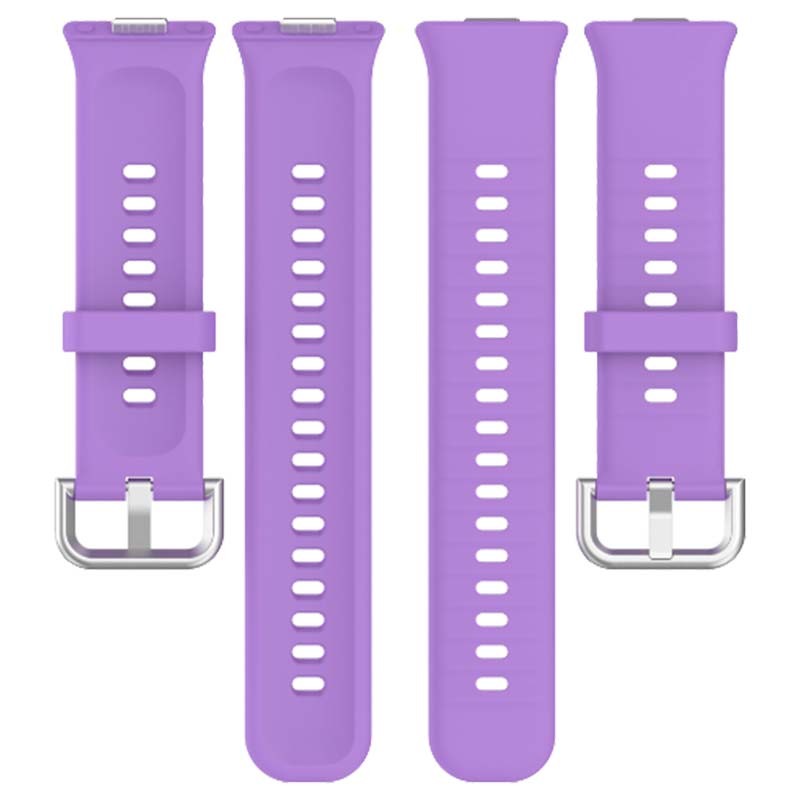 Vista frontal e traseira da Pulseira de silicone azul escuro para Huawei Watch Fit 3