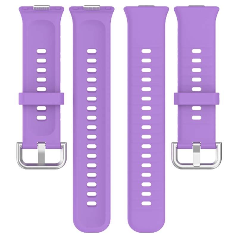 Vista frontal e traseira da Pulseira de silicone azul escuro para Huawei Watch Fit 3