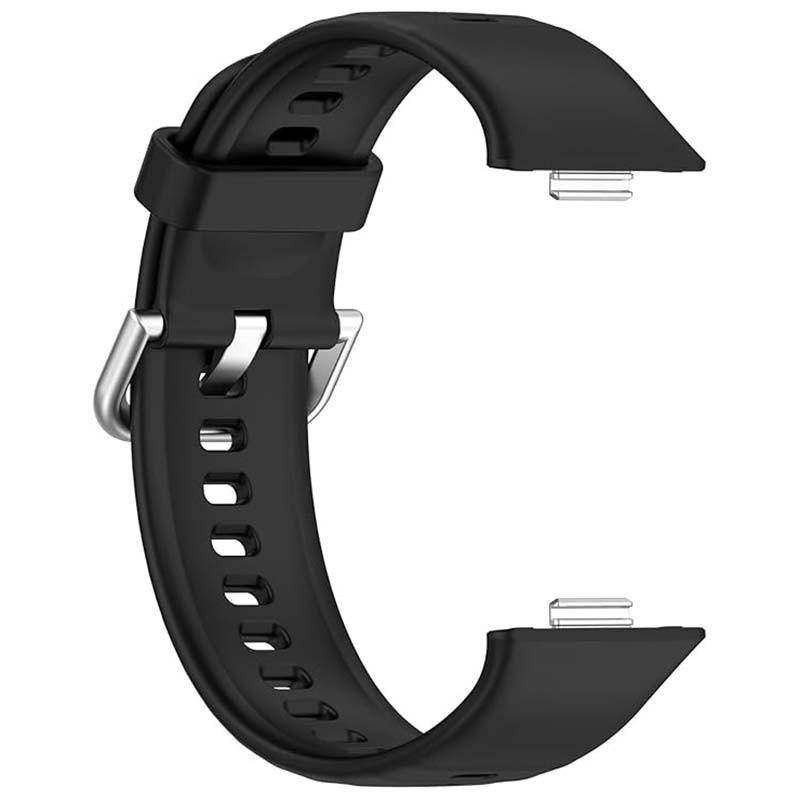 vue frontale du Bracelet en silicone noire pour Huawei Watch Fit 3