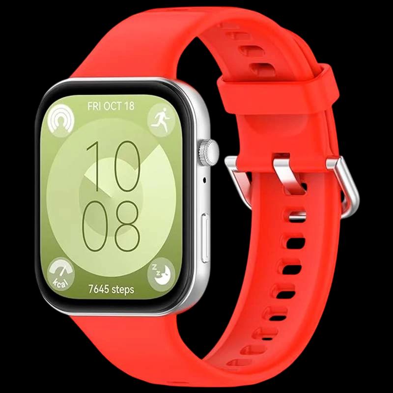 Bracelet en silicone rouge pour Huawei Watch Fit 3