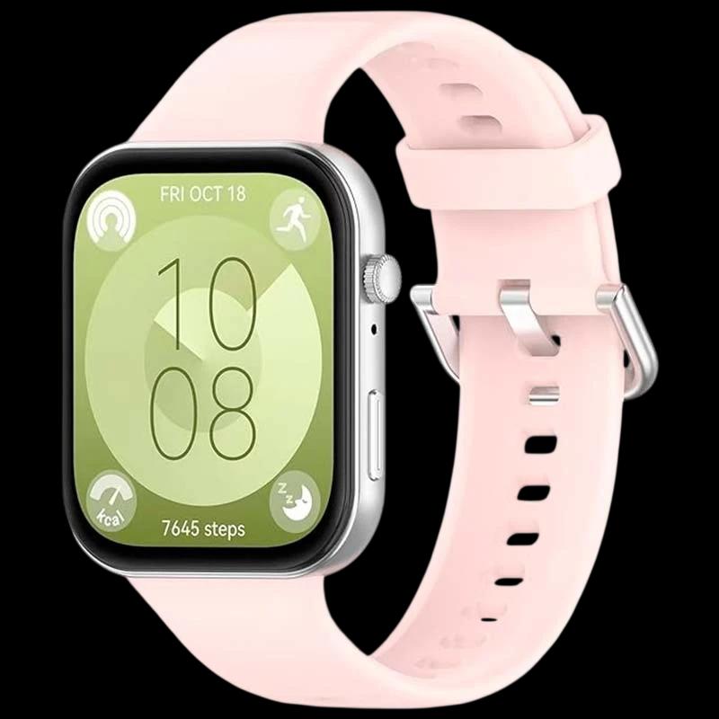 Bracelet en silicone rose pour Huawei Watch Fit 3
