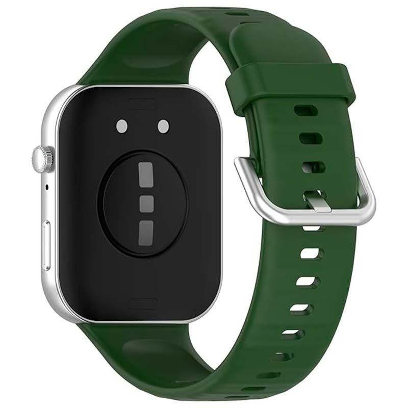 vue arrière du Bracelet en silicone vert foncé pour Huawei Watch Fit 3