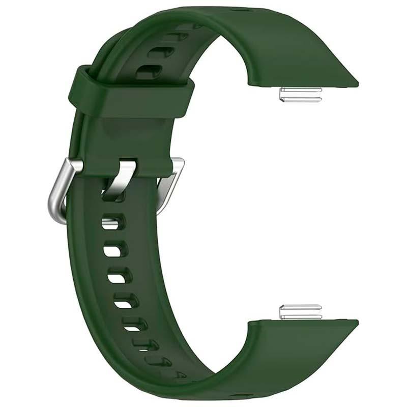 vue frontale du Bracelet en silicone vert foncé pour Huawei Watch Fit 3