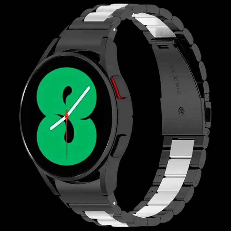 Correa metálica de eslabones negro y plata para Samsung Galaxy Watch