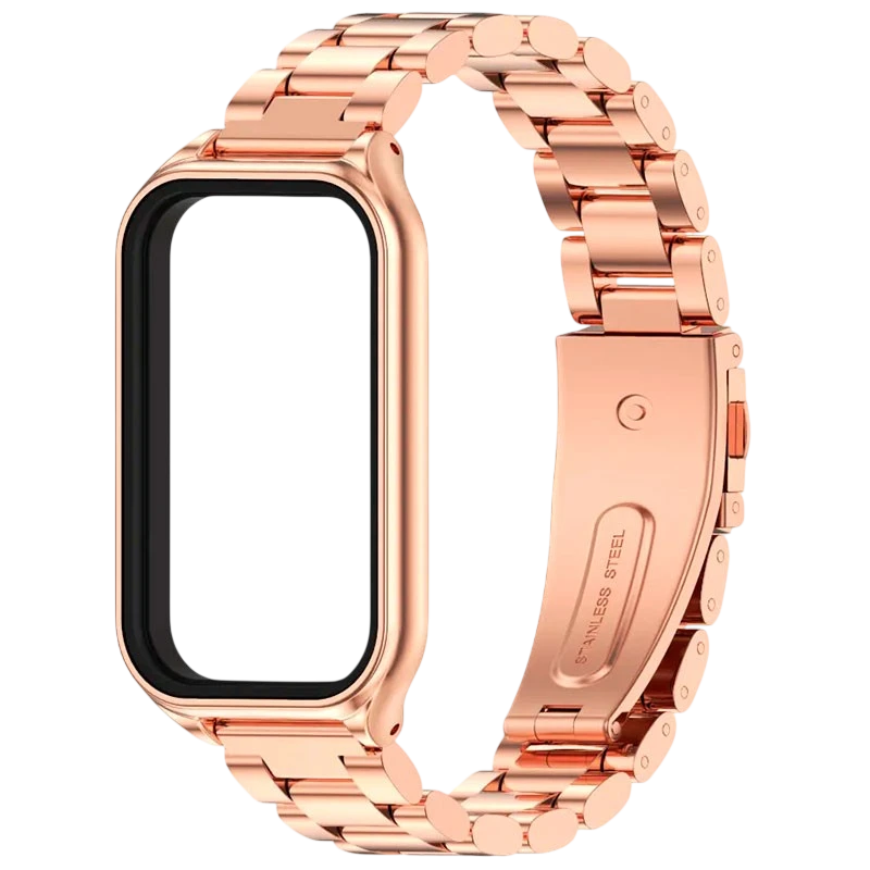 Bracelet en métal à maillons rose pour Xiaomi Smart Band 8 Active