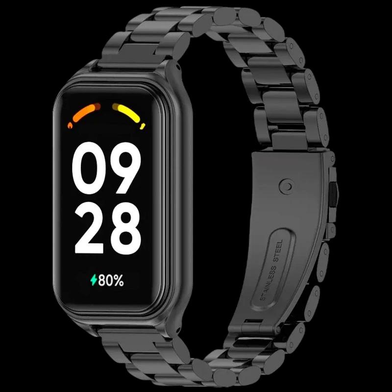 Correa metálica de eslabones negra para Xiaomi Smart Band 8 Active