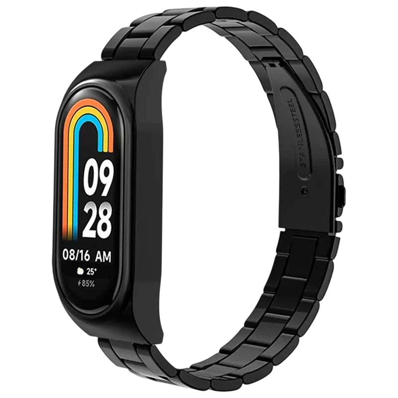 Correa metálica de eslabones negra para Xiaomi Smart Band 8