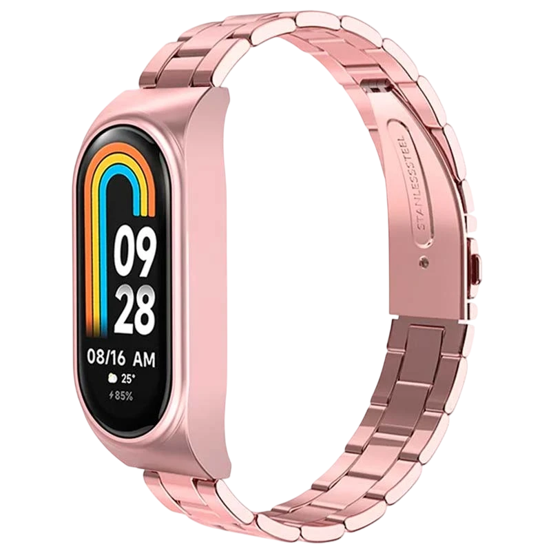 Correa metálica de eslabones rosa para Xiaomi Smart Band 8